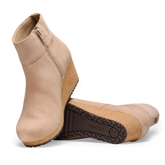 NEW Birkenstock Ebba Suede Leather Wedge Boot Warm Sand NWT - Picture 2 of 7